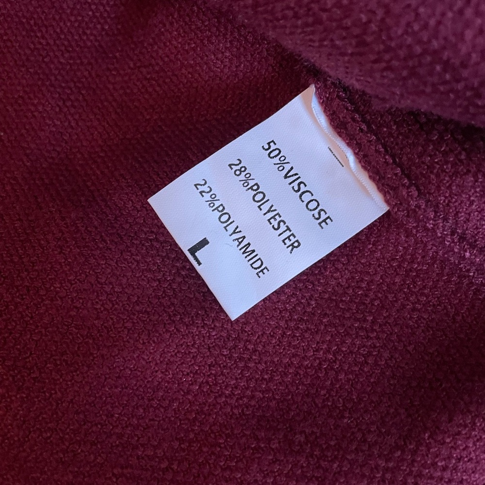 Burgundy Knit Open Cardigan Large - Picture 8 of 9